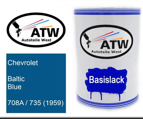 Chevrolet, Baltic Blue, 708A / 735 (1959): 500ml Lackdose, von ATW Autoteile West.